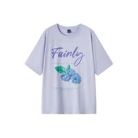 森马 Semir【水果字母T】T恤女夏季中长款落肩宽松显瘦印花上衣针织短袖t