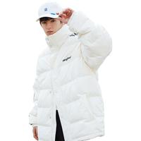美特斯邦威羽绒服男秋冬纯色简约条纹潮流休闲羽绒外套男