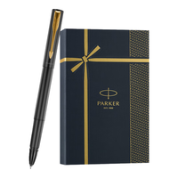 派克 签字笔 商务 男女 练字书法文具套装 威雅XL经典黑金夹宝珠笔+流光礼盒