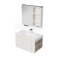 九牧（JOMOO）浴室柜陶瓷一体盆卫生间洗手盆洗漱台洗脸盆组合柜侧边柜A2760 智能 感应灯 不含龙头90cm