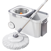 毕亚兹拖把桶家用免手洗自动旋转甩水懒人地拖省力 2个替换头