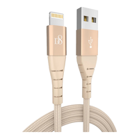 D8 苹果数据线MFi认证正品iPhoneX/8/5cSE6s/7Plus/8/X/Plus/XS/XS Max/XR手机充电器线多功能充电 金色1米