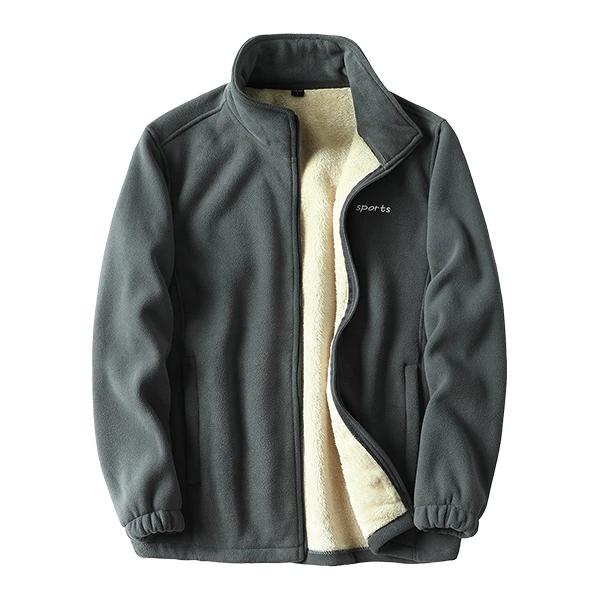 仿羊羔绒外套男冬季立领加绒加厚保暖防风舒适内搭