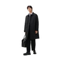 太平鸟 风衣羽绒服男长款2024年冬季黑色商务保暖翻领外套男