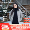 坦博尔 春秋衬衫领饼干羽绒服女轻薄短款外套TBF330226D 夏云灰  M (165)