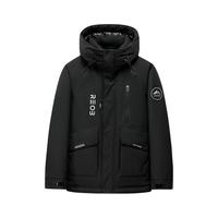 鸭鸭时尚羽绒服男款2024冬季百搭短款连帽加厚鸭绒休闲外套X