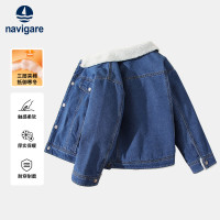 保暖服饰、有券的上、PLUS会员：navigare 纳维凯尔 男童加绒加厚牛仔外套