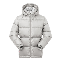 黑冰24户外650蓬鸭绒男款加厚防风保暖羽绒服 灰白 2XL