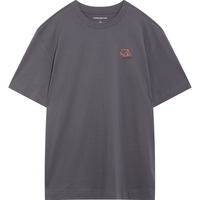 美特斯邦威（Meters Bonwe）T恤男2025夏季百变印花短袖恤落肩纯色宽松短袖 锡灰 XL 180 100A