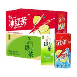 统一 冰红茶柠檬饮料250ml*24盒+绿茶低糖250ml*24盒 12000ml