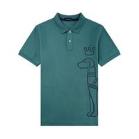 Hazzys夏季侧边大Logo男装翻领印花短袖POLO衫