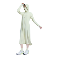 茉寻【昆凌徐璐同款】长款防晒服冰钛原纱女夏防紫外线户外全身服外套 绿色