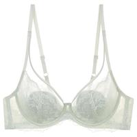 夏娃的诱惑内衣女夏季薄款软钢圈蕾丝性感文胸大胸显小聚拢防下垂