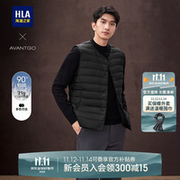 HLA 海澜之家 羽绒马甲男24新轻商务经典系列保暖马甲男冬HWRBW4W004A 黑色10 180/96A XL151~164斤