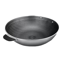 铂帝斯（BODEUX）抗菌不锈钢炒锅波浪纹少油烟不粘锅炒菜锅煎锅燃气电磁炉通用30cm