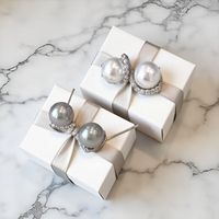 XIYOOMI 复古精致珍珠耳钉 S925银针 银灰色