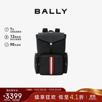 BALLY 巴利 男士双肩包 6303963 黑色/红白条纹 大号