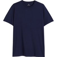 H&M灰色格雷系男女同款T恤夏季纯棉打底衫休闲短袖0608945 深蓝色185 175/108A