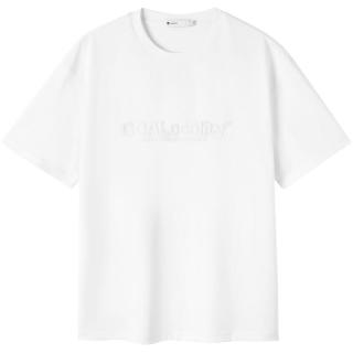 gxgjeans 男装短袖T恤 立体字母压印重磅白色休闲宽松t恤