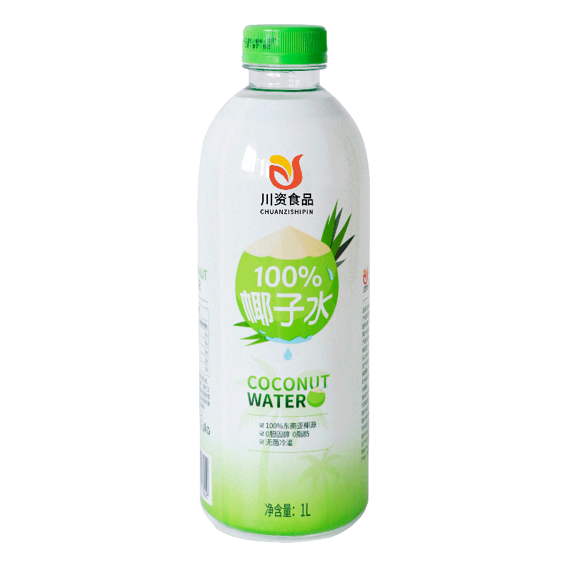  川资 天然椰青鲜榨 纯椰子水  100%椰子水【2瓶-】 瓶装 1.00L 1瓶