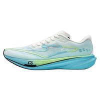 鸿星尔克极风3男鞋春季专业体测跑步鞋训练运动鞋轻便跑鞋减震软底 微晶白/浅水蓝【极风3】 44