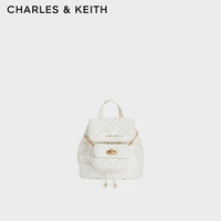 CHARLES & KEITH 24春季菱格大容量双肩包女士CK2
