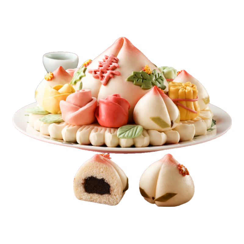 御茶膳房 IMPERIAL KITCHEN寿桃馒头礼盒老人长辈祝寿蛋糕花馍贺寿特产花饽饽1.25kg 福寿绵绵 1250g