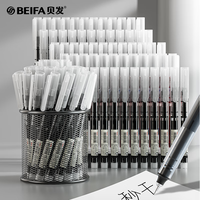 贝发 中性笔 0.5mm速干全针管直液式走珠笔 考试刷题笔圆珠笔 商务办公签字笔 20支装（黑色）