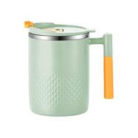 彩致（CAIZHI）304不锈钢马克杯带盖大容量咖啡杯水杯绿色CZ6671 拼色304不锈钢马克杯 绿色450ml
