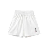 亚瑟士（asics）童装2024年儿童夏季轻薄柔软运动休闲棉质短裤332241104044 10本白 120