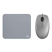  logitech/罗技 轻音 有线鼠标+鼠标垫