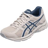 亚瑟士ASICS女鞋跑步鞋舒适网面运动鞋缓震透气跑鞋 GEL-CONTEND 4 米白色/蓝色 36