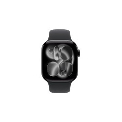苹果 Apple Watch Series 11；亮黑色铝金属表壳；黑色运动型表带