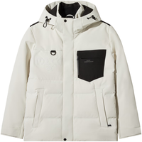 卡宾男装连帽鹅绒羽绒服23冬外套宽松商场同款H3234141066 杏色15 M