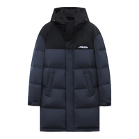 雪中飞 SNOWFLYING【90%鸭绒】秋冬连帽中长款羽绒服时尚拼色保暖舒适连帽外套男