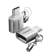 UGREEN/绿联 50284 支持华为p20小米8苹果MacBook接U盘 Type-C转接头 USB3.0数据线 USB-C充电转换器头 手机OTG挂绳 铝合金 Type-C USB 3A