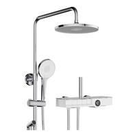 九牧（JOMOO）淋浴花洒全套装小牧卫浴增压卫浴软管喷头除垢顶喷洗澡手持家用 6900镀铬-温度数显+琴键置物台