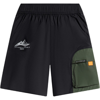 李宁 LI-NING童装儿童运动短裤子男小大童运动防泼水宽松舒适五分裤YKSU137 黑色-2 160