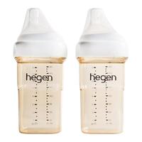 自营|HEGEN 多功能奶瓶PPSU 240ml 2P(含第二奶嘴) (3个月硅胶