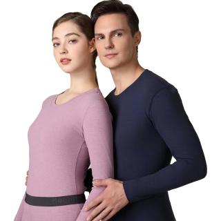 宝派 羊绒暖护贴PLUS版 7A抗菌加绒保暖内衣套装 女紫色 2XL