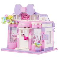 哲高积木拼装玩具女孩系列春之语花儿童益智迷你小颗粒街景