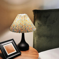 复古台灯床头灯卧室中古小夜灯百褶简约现代高级感美式装饰氛围感
