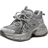 BeLLE 百丽 撞色蓝鲸老爹鞋女2026春厚底增高休闲鞋E8X1DAM6 灰色高帮-绒里 36