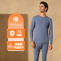 舒雅(Schiesser)男士圆领棉质7A抑菌【氨基酸抗菌】秋衣秋裤套装E5/25946W 宝藍 L 【70-80公斤】