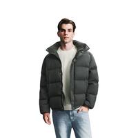 UR冬季男装时尚宽松保暖绗缝立领羽绒服UMM140010 深灰 M