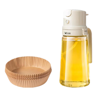 双枪喷倒两用油壶家用厨房玻璃食品级酱油醋调料瓶雾化喷油壶油瓶 【夏日烘焙套餐二】油壶+炸锅纸