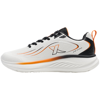 XTEP特步跑步鞋男鞋2024年秋冬季革面跑鞋耐磨防滑轻盈耐磨休闲运动鞋子 帆白/黑/熔岩橙 42