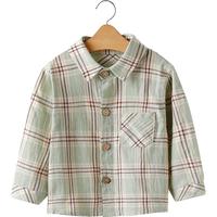宜爽儿 糖果色格子婴幼童衬衫春秋季男童衬衣百搭女童上衣简约宝宝中小童