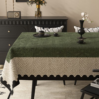 后构想 中古风 桌布 方形120*120cm 绿色
