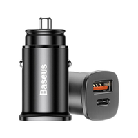 BASEUS 倍思 车载充电器30W双口快充点烟器一拖二